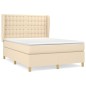 vidaXL Boxspringbett mit Matratze Creme 140x190 cm Stoff vidaXL Boxspringbett mit Matratze Creme 140x190 cm Stoff