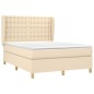 vidaXL Boxspringbett mit Matratze Creme 140x190 cm Stoff vidaXL Boxspringbett mit Matratze Creme 140x190 cm Stoff
