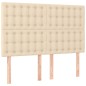 vidaXL Boxspringbett mit Matratze Creme 140x190 cm Stoff vidaXL Boxspringbett mit Matratze Creme 140x190 cm Stoff