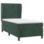 vidaXL Boxspringbett mit Matratze Dunkelgrün 100x200 cm Samt vidaXL Boxspringbett mit Matratze Dunkelgrün 100x200 cm Samt