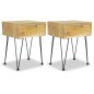 Nachttische 2 Stk. 40x30x50 cm Teak Massivholz Nachttische 2 Stk. 40x30x50 cm Teak Massivholz