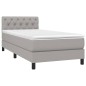 vidaXL Boxspringbett mit Matratze & LED Hellgrau 80x200 cm Stoff vidaXL Boxspringbett mit Matratze & LED Hellgrau 80x200 cm Stoff