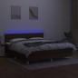 vidaXL Boxspringbett mit Matratze & LED Dunkelbraun 180x200 cm Stoff vidaXL Boxspringbett mit Matratze & LED Dunkelbraun 180x200 cm Stoff