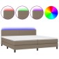vidaXL Boxspringbett mit Matratze & LED Taupe 200x200 cm Stoff vidaXL Boxspringbett mit Matratze & LED Taupe 200x200 cm Stoff