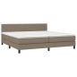 vidaXL Boxspringbett mit Matratze & LED Taupe 200x200 cm Stoff vidaXL Boxspringbett mit Matratze & LED Taupe 200x200 cm Stoff