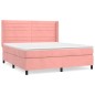 vidaXL Boxspringbett mit Matratze Rosa 160x200 cm Samt vidaXL Boxspringbett mit Matratze Rosa 160x200 cm Samt