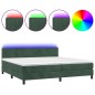 vidaXL Boxspringbett mit Matratze & LED Dunkelgrün 200x200 cm Samt vidaXL Boxspringbett mit Matratze & LED Dunkelgrün 200x200 cm Samt