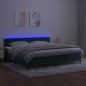 vidaXL Boxspringbett mit Matratze & LED Dunkelgrün 200x200 cm Samt vidaXL Boxspringbett mit Matratze & LED Dunkelgrün 200x200 cm Samt