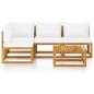 vidaXL 5-tlg. Garten-Lounge-Set mit Auflagen Creme Massivholz Akazie vidaXL 5-tlg. Garten-Lounge-Set mit Auflagen Creme Massivholz Akazie