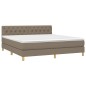 vidaXL Boxspringbett mit Matratze & LED Taupe 160x200 cm Stoff vidaXL Boxspringbett mit Matratze & LED Taupe 160x200 cm Stoff