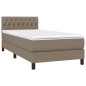 vidaXL Boxspringbett mit Matratze & LED Taupe 100x200 cm Stoff vidaXL Boxspringbett mit Matratze & LED Taupe 100x200 cm Stoff