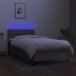 vidaXL Boxspringbett mit Matratze & LED Taupe 100x200 cm Stoff vidaXL Boxspringbett mit Matratze & LED Taupe 100x200 cm Stoff