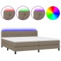 vidaXL Boxspringbett mit Matratze & LED Taupe 200x200 cm Stoff vidaXL Boxspringbett mit Matratze & LED Taupe 200x200 cm Stoff