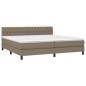 vidaXL Boxspringbett mit Matratze & LED Taupe 200x200 cm Stoff vidaXL Boxspringbett mit Matratze & LED Taupe 200x200 cm Stoff