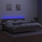 vidaXL Boxspringbett mit Matratze & LED Taupe 200x200 cm Stoff vidaXL Boxspringbett mit Matratze & LED Taupe 200x200 cm Stoff