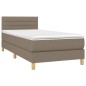 vidaXL Boxspringbett mit Matratze & LED Taupe 100x200 cm Stoff vidaXL Boxspringbett mit Matratze & LED Taupe 100x200 cm Stoff