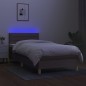 vidaXL Boxspringbett mit Matratze & LED Taupe 100x200 cm Stoff vidaXL Boxspringbett mit Matratze & LED Taupe 100x200 cm Stoff