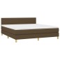 vidaXL Boxspringbett mit Matratze & LED Dunkelbraun 180x200 cm Stoff vidaXL Boxspringbett mit Matratze & LED Dunkelbraun 180x200 cm Stoff