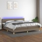 vidaXL Boxspringbett mit Matratze & LED Taupe 200x200 cm Stoff vidaXL Boxspringbett mit Matratze & LED Taupe 200x200 cm Stoff