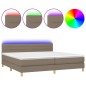 vidaXL Boxspringbett mit Matratze & LED Taupe 200x200 cm Stoff vidaXL Boxspringbett mit Matratze & LED Taupe 200x200 cm Stoff