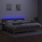 vidaXL Boxspringbett mit Matratze & LED Taupe 200x200 cm Stoff vidaXL Boxspringbett mit Matratze & LED Taupe 200x200 cm Stoff