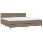 vidaXL Boxspringbett mit Matratze & LED Taupe 200x200 cm Stoff vidaXL Boxspringbett mit Matratze & LED Taupe 200x200 cm Stoff
