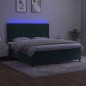 vidaXL Boxspringbett mit Matratze & LED Dunkelgrün 180x200 cm Samt vidaXL Boxspringbett mit Matratze & LED Dunkelgrün 180x200 cm Samt