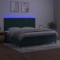 vidaXL Boxspringbett mit Matratze & LED Dunkelgrün 200x200 cm Samt vidaXL Boxspringbett mit Matratze & LED Dunkelgrün 200x200 cm Samt