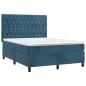 vidaXL Boxspringbett mit Matratze & LED Dunkelblau 140x190 cm Samt vidaXL Boxspringbett mit Matratze & LED Dunkelblau 140x190 cm Samt