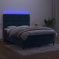 vidaXL Boxspringbett mit Matratze & LED Dunkelblau 140x190 cm Samt vidaXL Boxspringbett mit Matratze & LED Dunkelblau 140x190 cm Samt