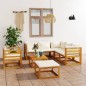 vidaXL 8-tlg. Garten-Lounge-Set mit Auflagen Creme Massivholz Akazie vidaXL 8-tlg. Garten-Lounge-Set mit Auflagen Creme Massivholz Akazie