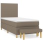 vidaXL Boxspringbett mit Matratze Taupe 100x200 cm Stoff vidaXL Boxspringbett mit Matratze Taupe 100x200 cm Stoff