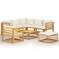vidaXL 8-tlg. Garten-Lounge-Set mit Auflagen Creme Massivholz Akazie vidaXL 8-tlg. Garten-Lounge-Set mit Auflagen Creme Massivholz Akazie