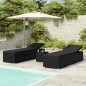 3-tlg. Garten-Sonnenliegen mit Teetisch Poly Rattan Schwarz 3-tlg. Garten-Sonnenliegen mit Teetisch Poly Rattan Schwarz