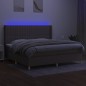 vidaXL Boxspringbett mit Matratze & LED Taupe 200x200 cm Stoff vidaXL Boxspringbett mit Matratze & LED Taupe 200x200 cm Stoff