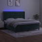 vidaXL Boxspringbett mit Matratze & LED Dunkelgrün 160x200 cm Samt vidaXL Boxspringbett mit Matratze & LED Dunkelgrün 160x200 cm Samt