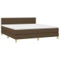 vidaXL Boxspringbett mit Matratze Dunkelbraun 160x200 cm Stoff vidaXL Boxspringbett mit Matratze Dunkelbraun 160x200 cm Stoff