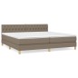 vidaXL Boxspringbett mit Matratze Taupe 200x200 cm Stoff vidaXL Boxspringbett mit Matratze Taupe 200x200 cm Stoff