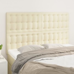 vidaXL Kopfteile 4 Stk. Creme 72x5x78/88 cm Kunstleder