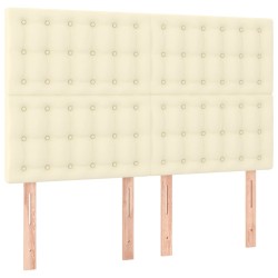 vidaXL Kopfteile 4 Stk. Creme 72x5x78/88 cm Kunstleder