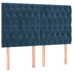 vidaXL Kopfteile 4 Stk. Dunkelblau 72x5x78/88 cm Samt