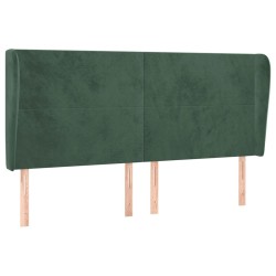 vidaXL Kopfteil mit Ohren Dunkelgrün 203x23x118/128 cm Samt