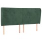 vidaXL Kopfteil mit Ohren Dunkelgrün 203x23x118/128 cm Samt