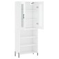Highboard Hochglanz-Weiß 69,5x34x180 cm Holzwerkstoff Highboard Hochglanz-Weiß 69,5x34x180 cm Holzwerkstoff