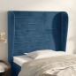 vidaXL Kopfteil mit Ohren Dunkelblau 83x23x118/128 cm Samt