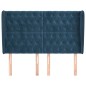 vidaXL Kopfteil mit Ohren Dunkelblau 147x23x118/128 cm Samt