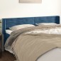 vidaXL Kopfteil mit Ohren Dunkelblau 163x16x78/88 cm Samt