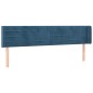 vidaXL Kopfteil mit Ohren Dunkelblau 163x16x78/88 cm Samt