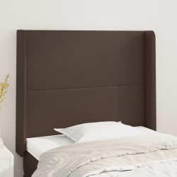 vidaXL Kopfteil mit Ohren Braun 83x16x118/128 cm Kunstleder