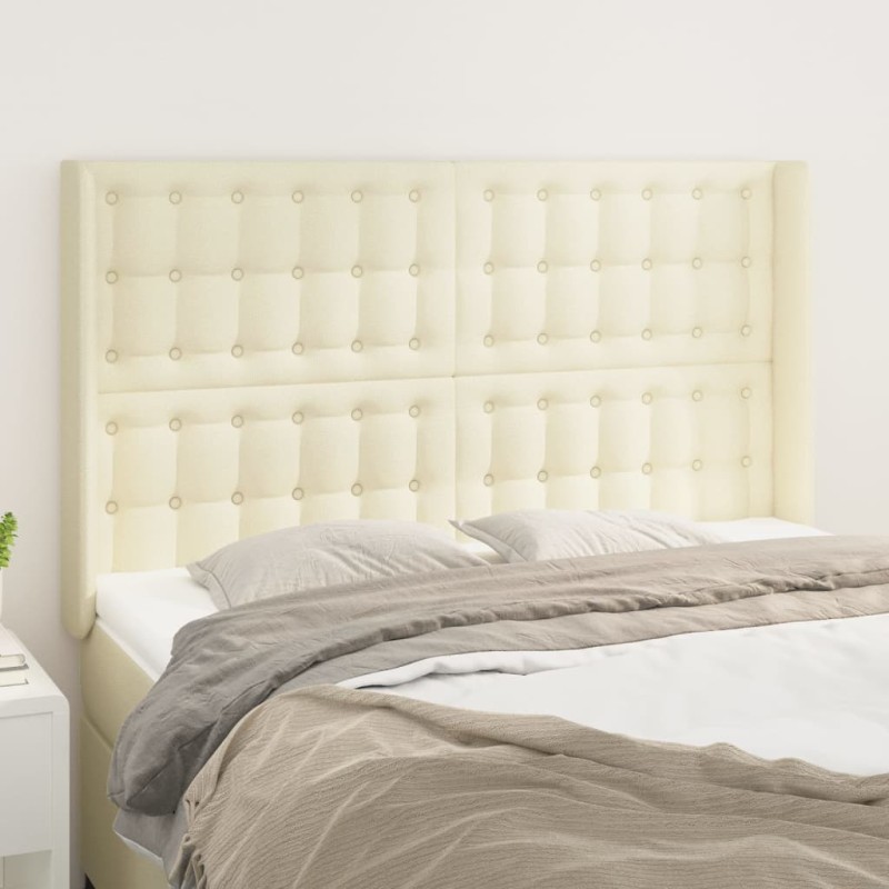 vidaXL Kopfteil mit Ohren Creme 147x16x118/128 cm Kunstleder vidaXL Kopfteil mit Ohren Creme 147x16x118/128 cm Kunstleder